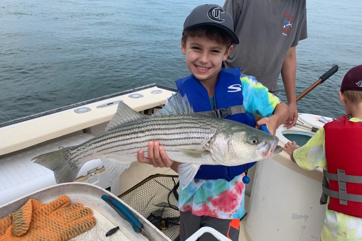 a person holding a fish on a boat in the water